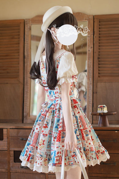 Retro Pop Doll Patchwork Dress