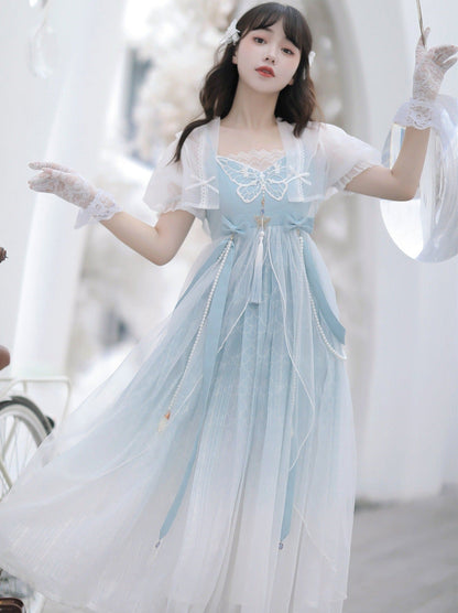 Fantasy Butterfly Lolita Chinese-style Gradient Dress Set
