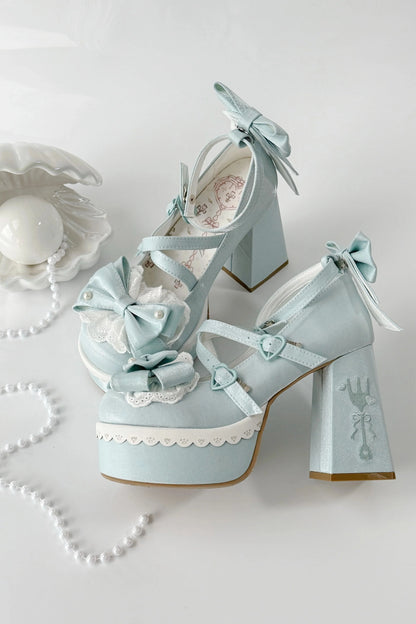 Sweet Ruffle Ribbon Lolita Shoes