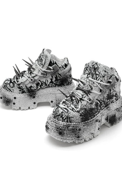 Crush Paint Design Platform Shoes