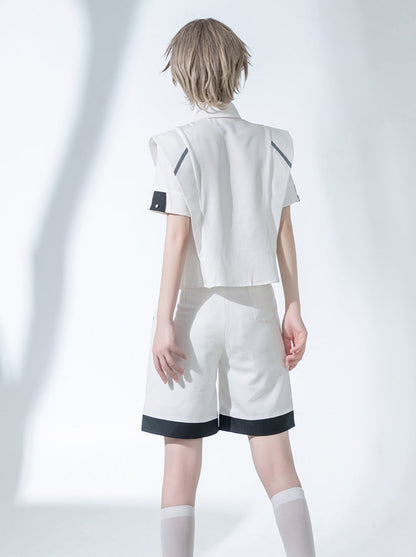 Virtual Military Cool Handsome Shirt Short Pants Cape Set