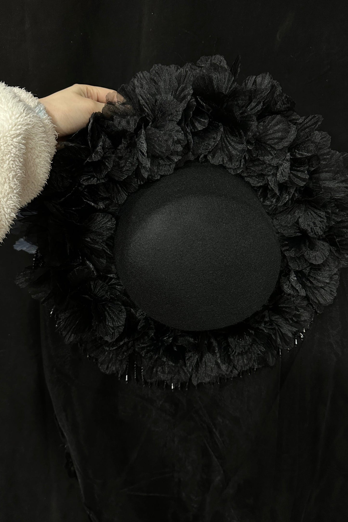 Sheer Dark Lace Gothic Hat