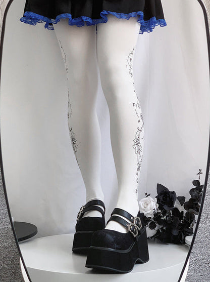 Retro Round Toe Gothic Punk Platform Shoes [matte/lace]
