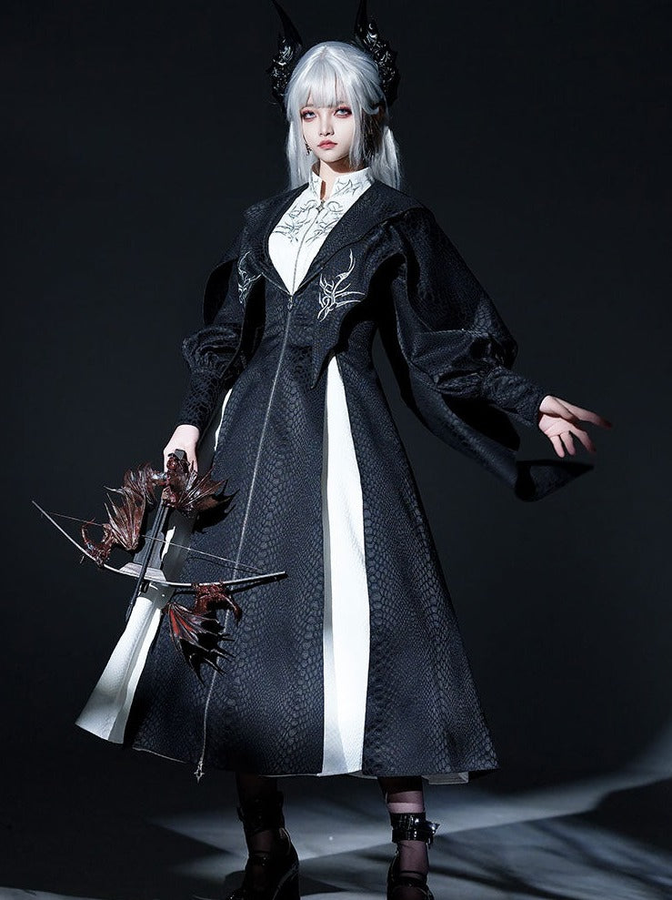 [limited Quantity] Dragon Scale Gothic Lolita Jumper Skirt + Long Coat