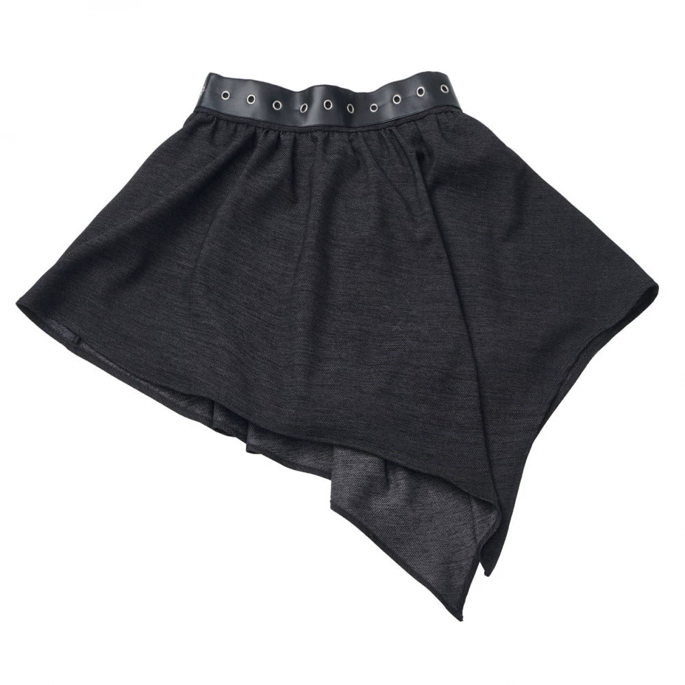 Off-shoulder Sweatshirt Top + Asymmetric Skirt + Long Pants