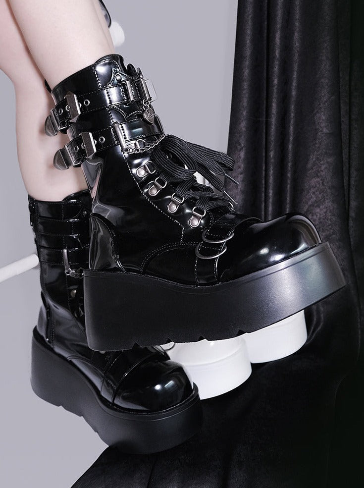 Subculture Night Short Boots Round Toe Muffin Boots