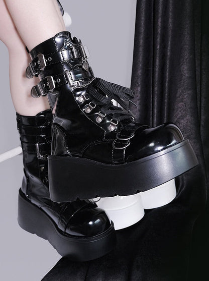 Subculture Night Short Boots Round Toe Muffin Boots