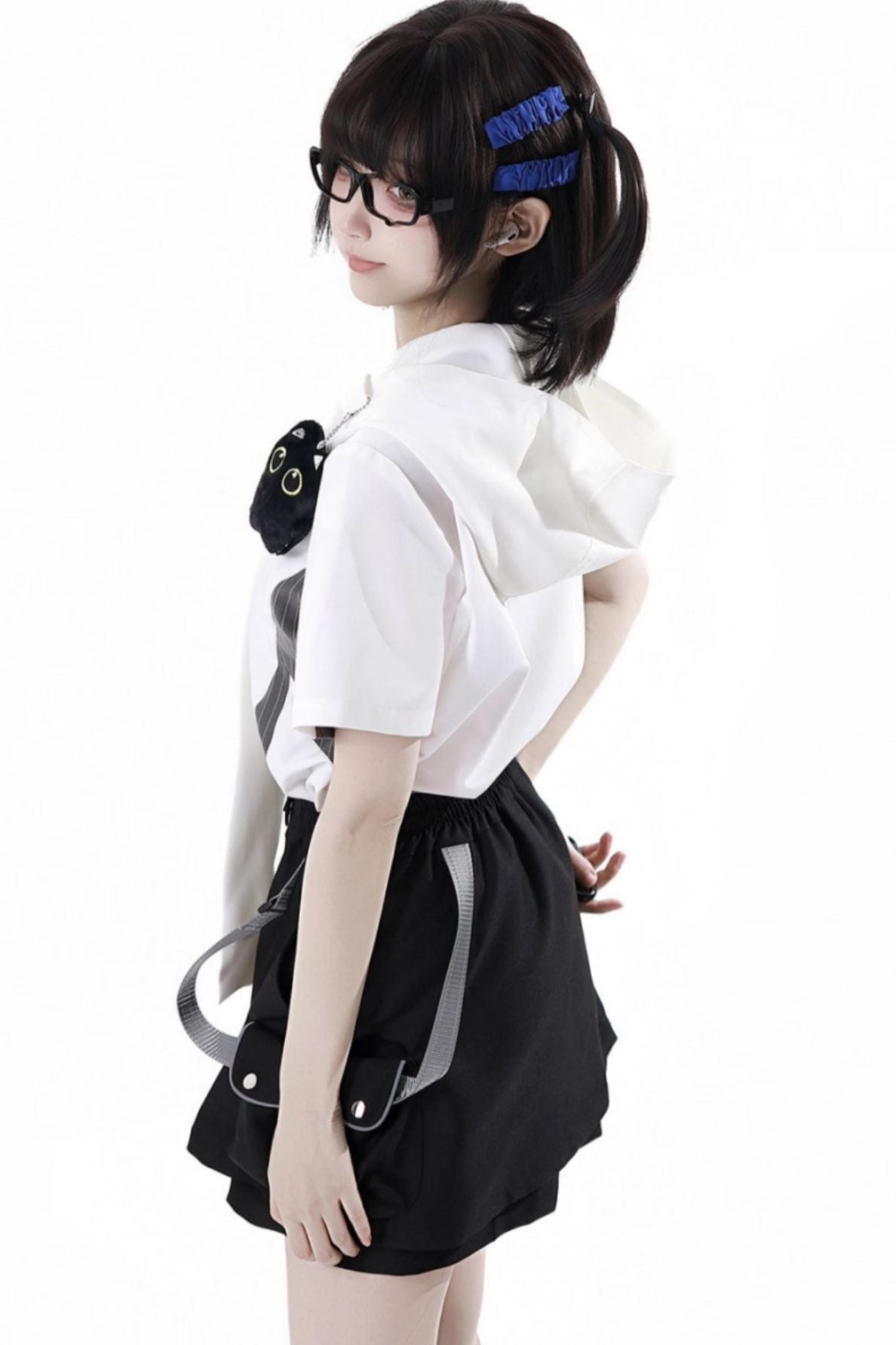 Stripe Stitch Design Shirt + Hooded Shirt + Shorts + Culottes + Tie