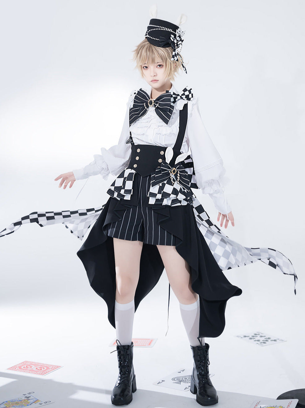 Rabbit Theatre Block Plaid Lolita Shirt Pants Waistband All Set [pre-order]