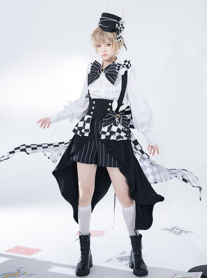 Rabbit Theatre Block Plaid Lolita Shirt Pants Waistband All Set [pre-order]