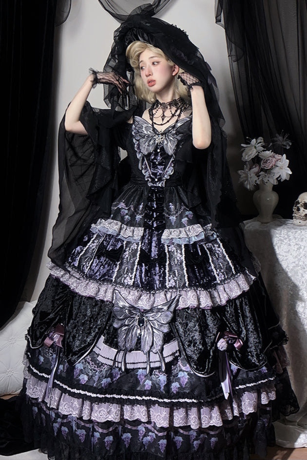 Dusk Manor Grape Lolita Dress + Hat + Accessories