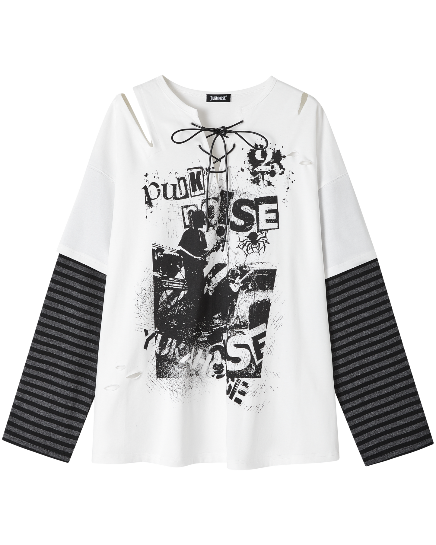 Retro Dark Border Loose Top