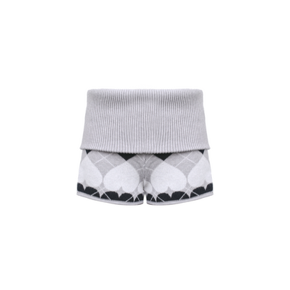 Heart Pattern Cardigan + Top + Shorts