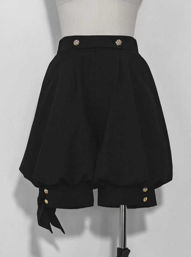 Rabbit Retro Dark Cool Rabbit Ears Hoodie Set [cape Coat / Blouse / Short Pants]