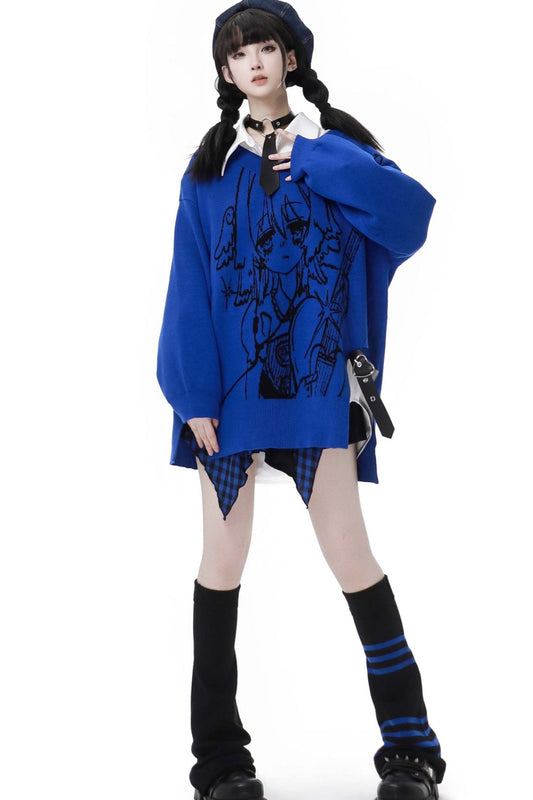 Neck Knit Y2k Skirt Set