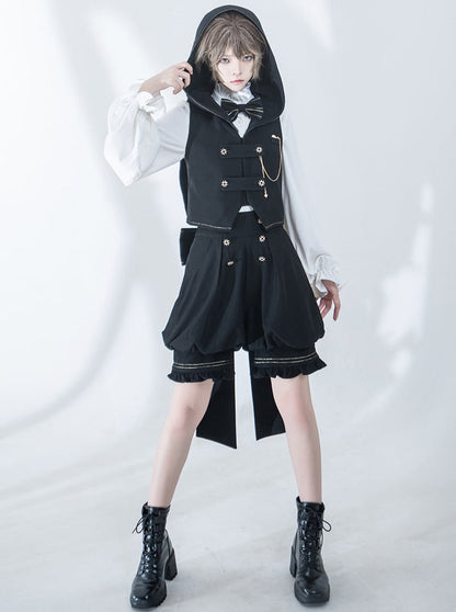Dark Prince Hooded Cape + Rabbit Hooded Vest + Pumpkin Pants + Ruffle Shirt + Big Waist Ribbon [pre-order]