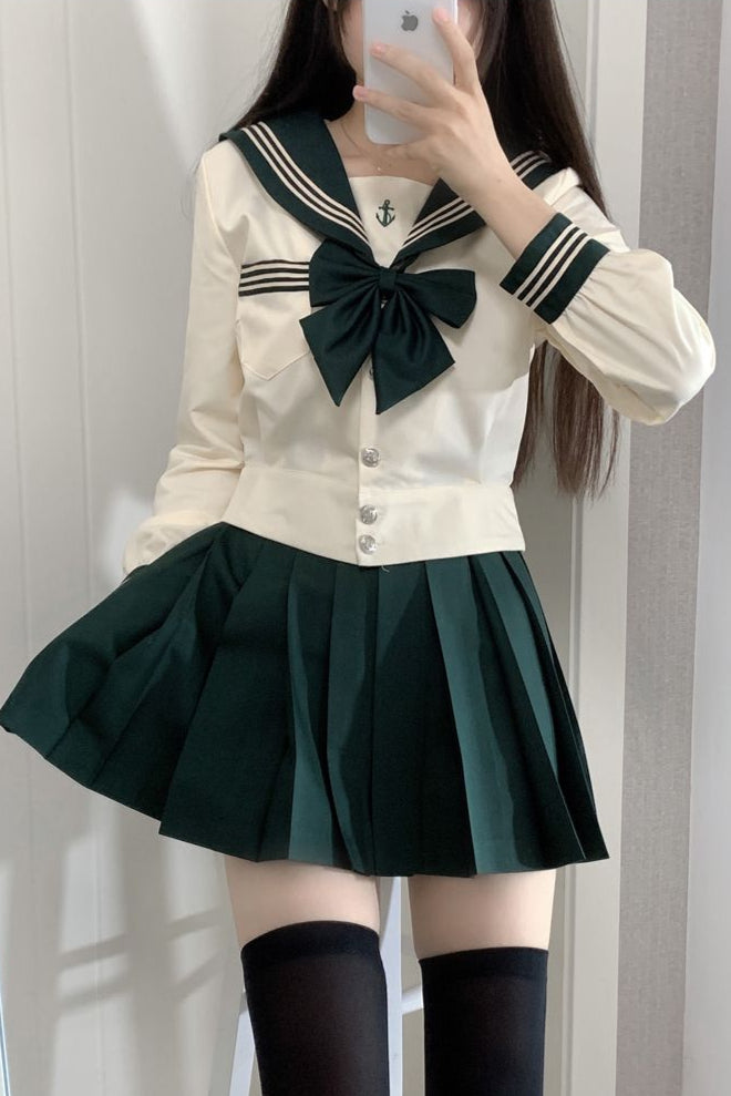 Jk Series Sailor Suit + Pleated Skirt