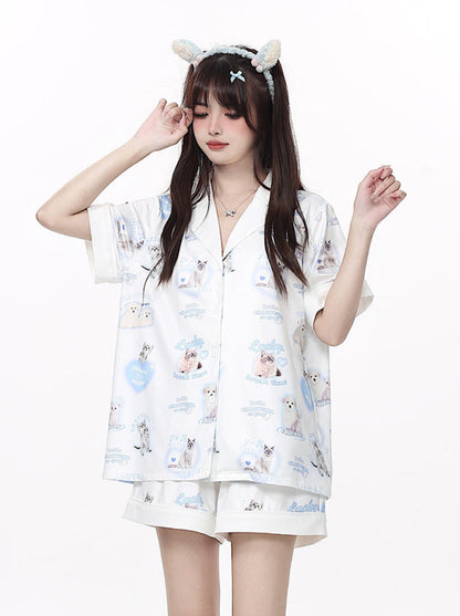 Dog & Cat Nightwear Set / Big Ribbon Girly Night Dress