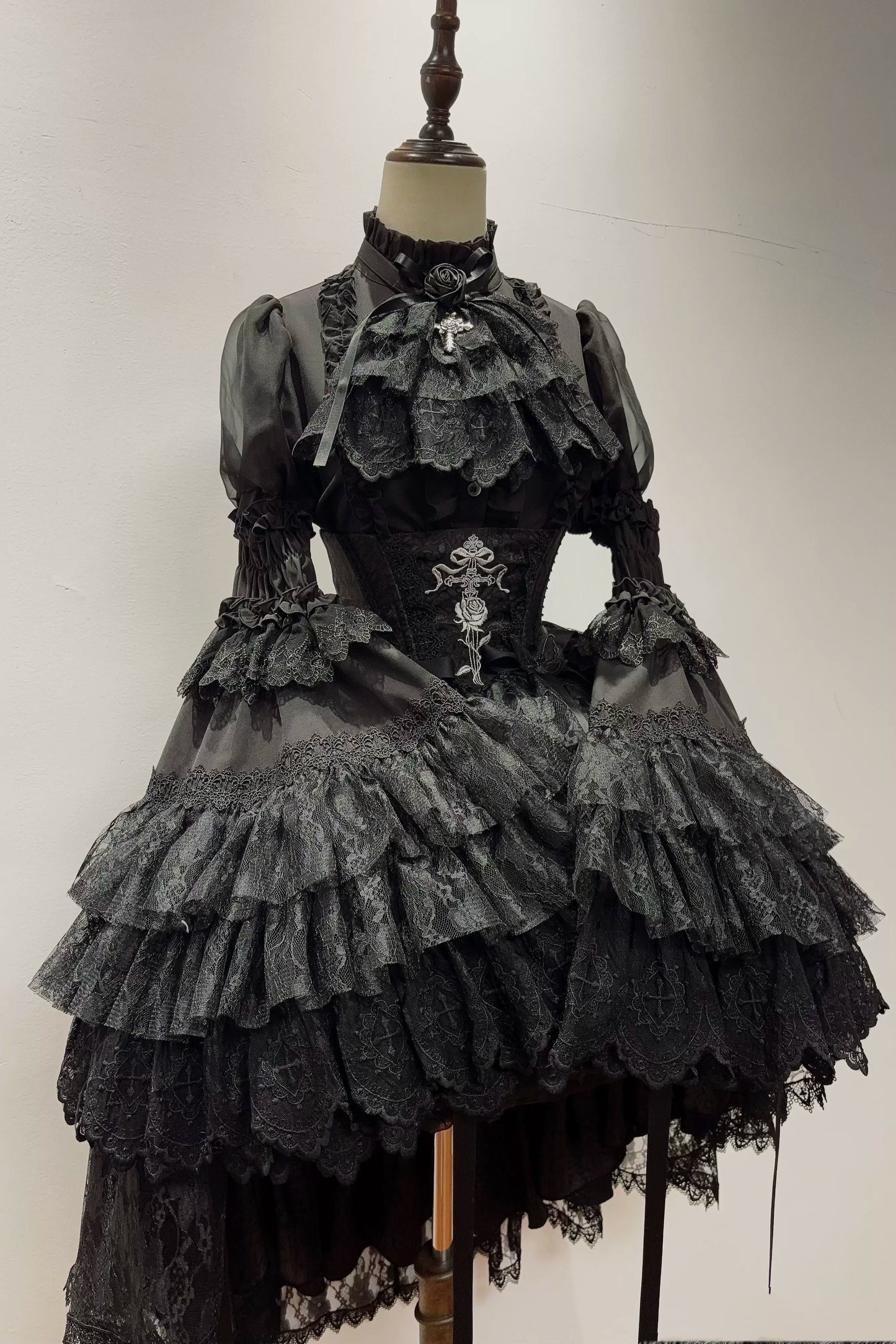 [pre-order Deadline: March 18] Dark Gothic Lolita Skirt + Shirt + Headband + Hat + Sleeve
