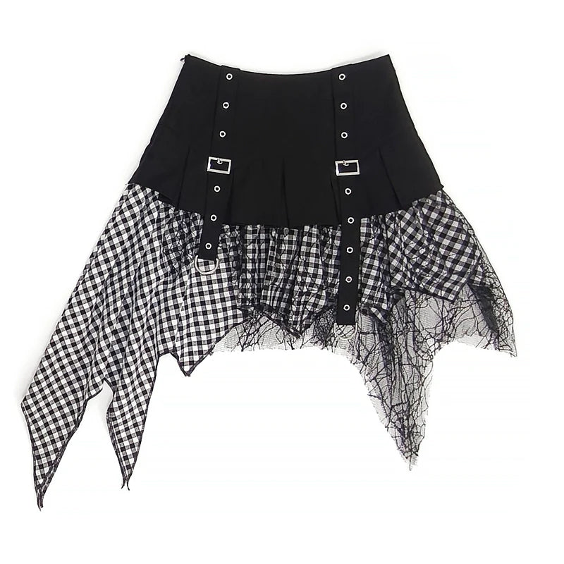 Dark Subculture Top + Plaid Skirt