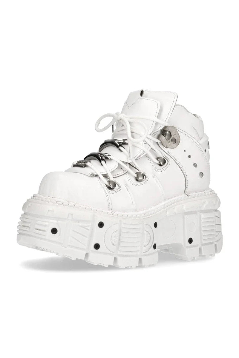 Pure White Accent Design Platform Shoes
