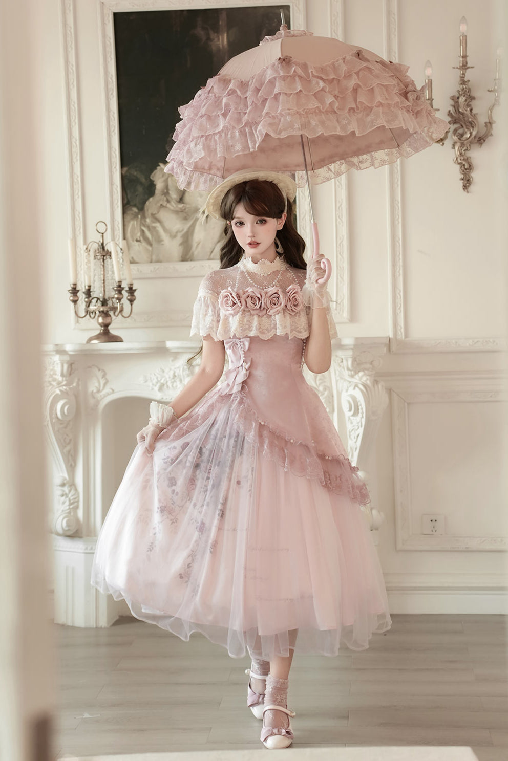 Sweet Pink Rose Lolita Set