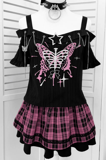 Subculture Sweet Cool Top + Plaid Skirt
