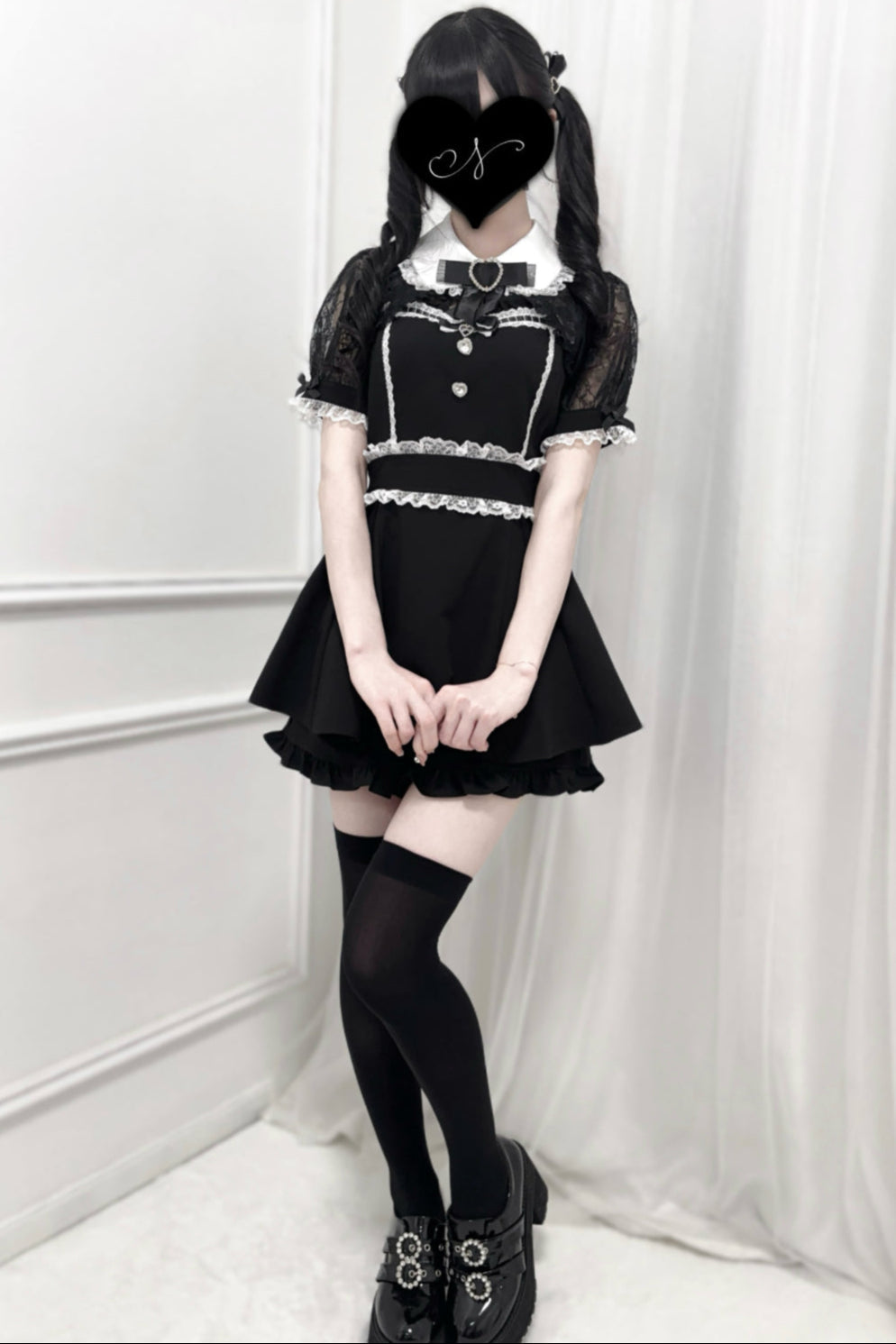 Lace Shawl Ribbon Shirt Collar Top + Shorts