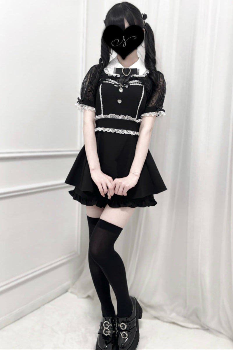 Lace Shawl Ribbon Shirt Collar Top + Shorts