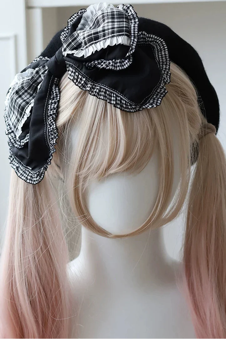 Dark Beret + Ribbon