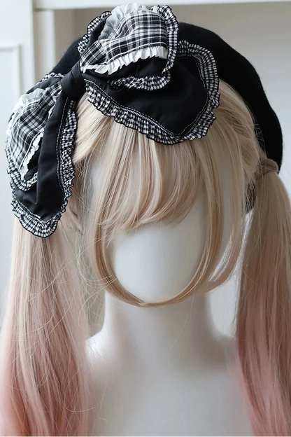 Dark Beret + Ribbon