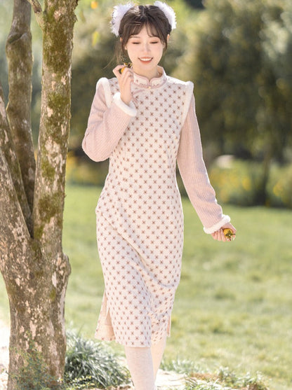 Pastel Sweet Retro Flower Chinese-style Dress