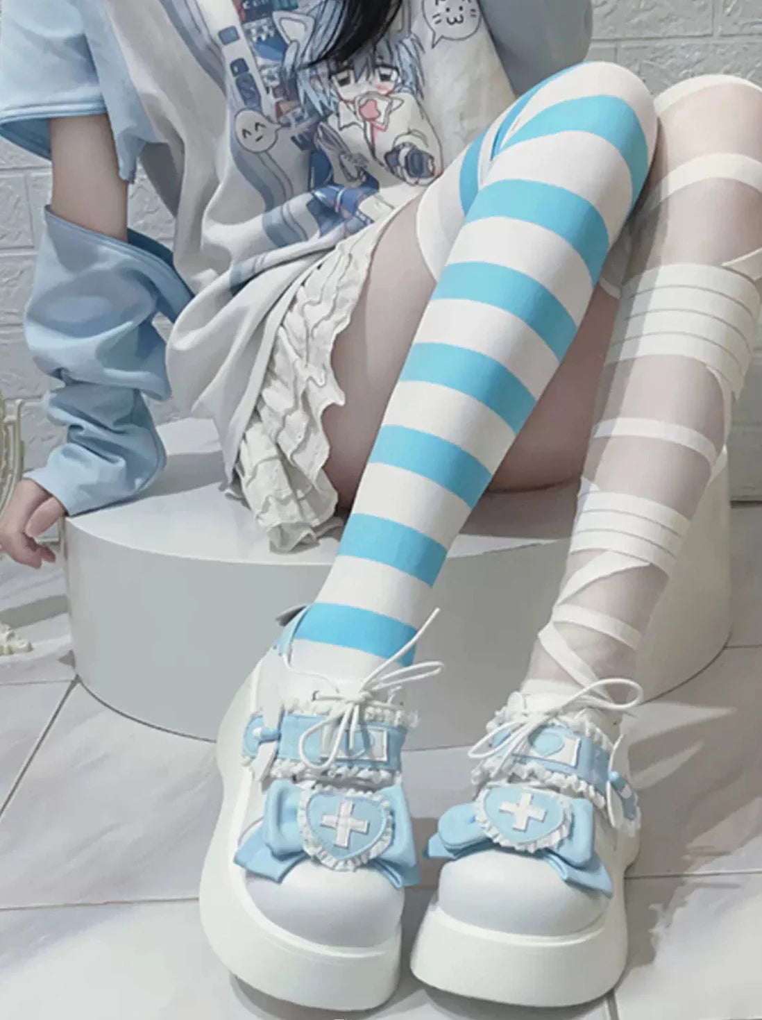 [angel Style] Love Medical Band-aid Platform Shoes
