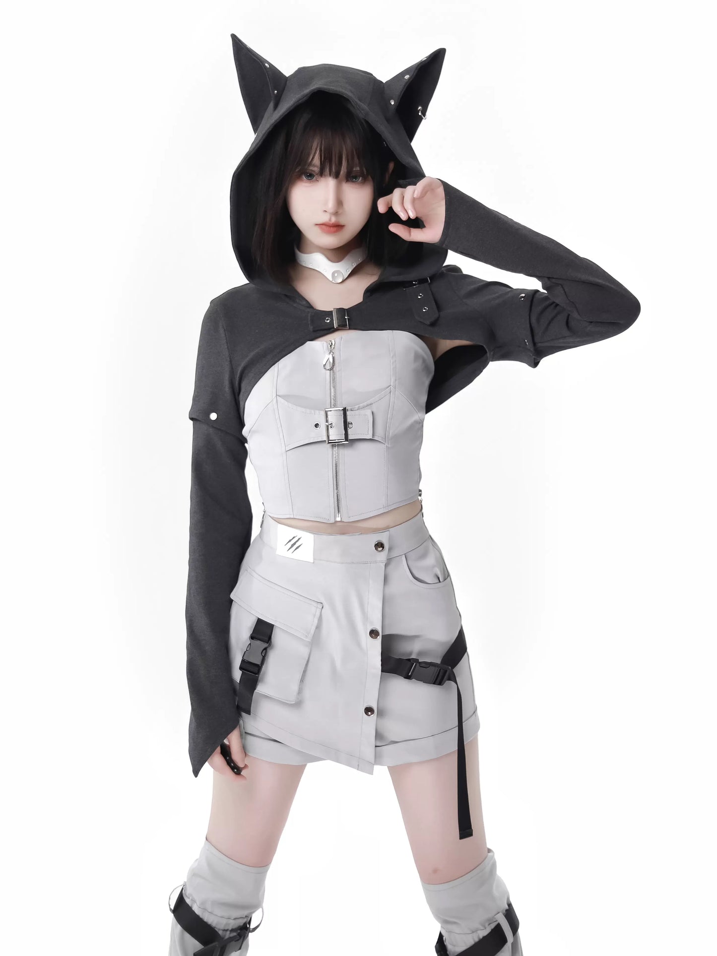 Camouflage Wolf Original Design Hoodie Detachable Sleeve Suit