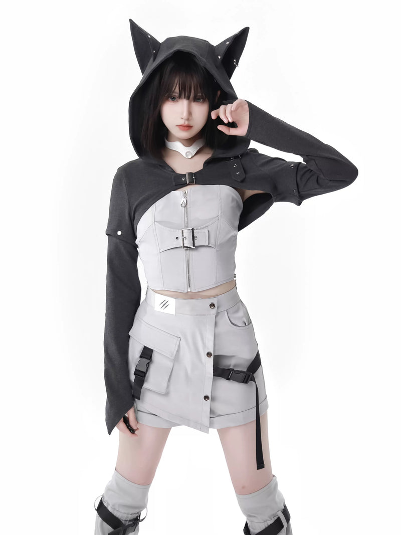 Camouflage Wolf Original Design Hoodie Detachable Sleeve Suit