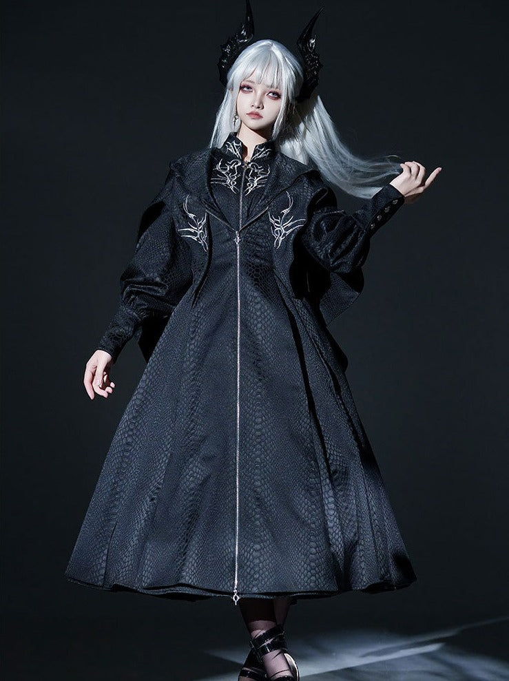 [limited Quantity] Dragon Scale Gothic Lolita Jumper Skirt + Long Coat