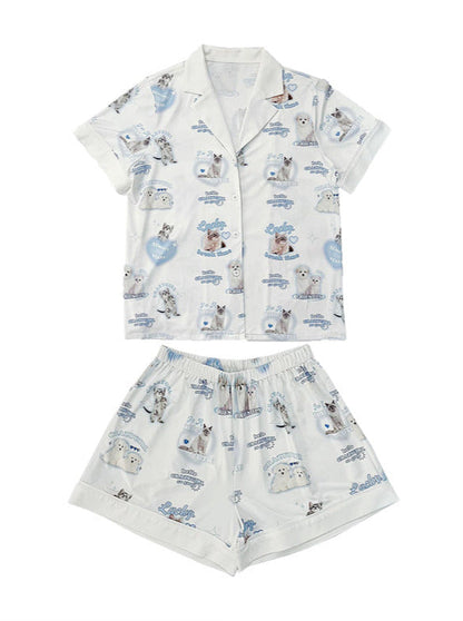 Dog & Cat Nightwear Set / Big Ribbon Girly Night Dress