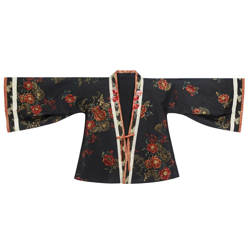 Chinese-style Design Top + Long Skirt + Apron