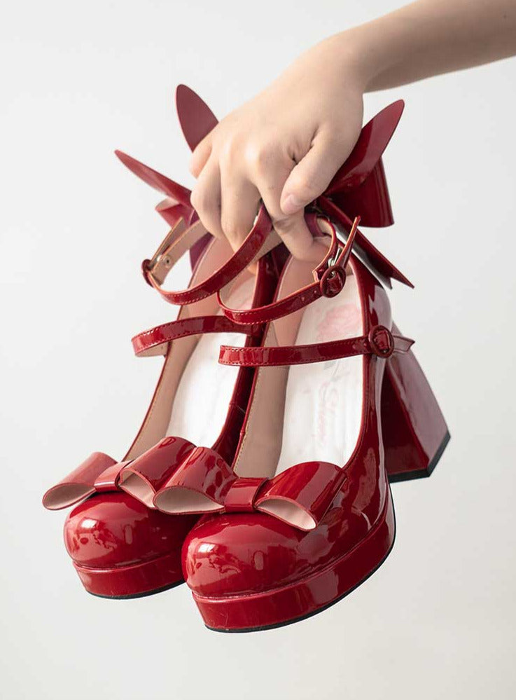 Bunny Ear Ribbon High Heels