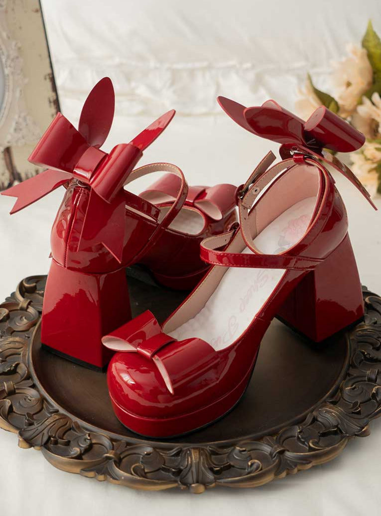 Bunny Ear Ribbon High Heels