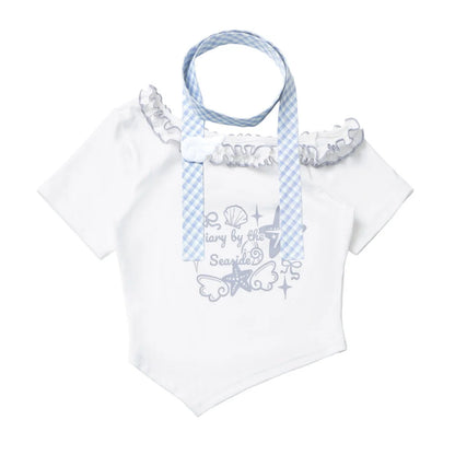Pastel Sweet Twin T-shirt With Scarf + Puff Skirt + Arm Covers