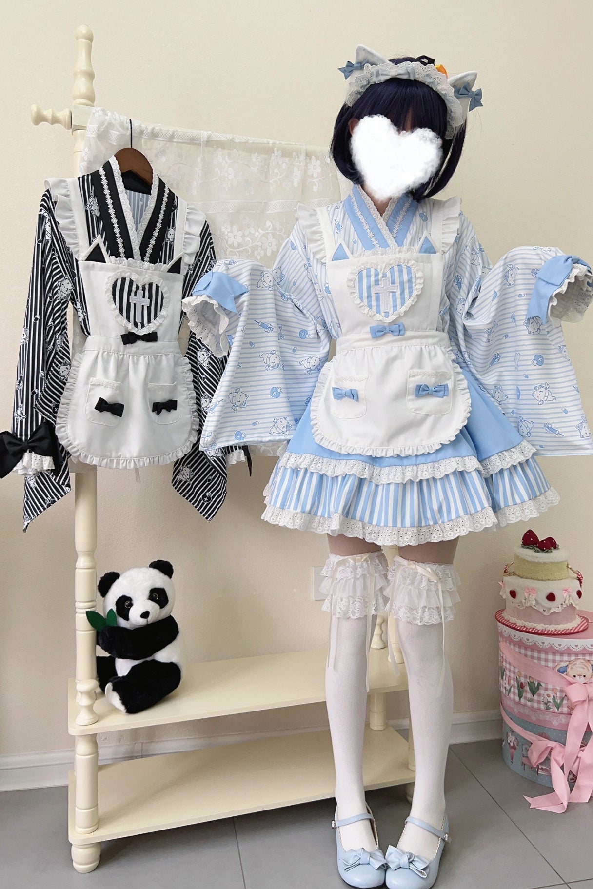 Medical Japanese Style Maid Stripe Lolita