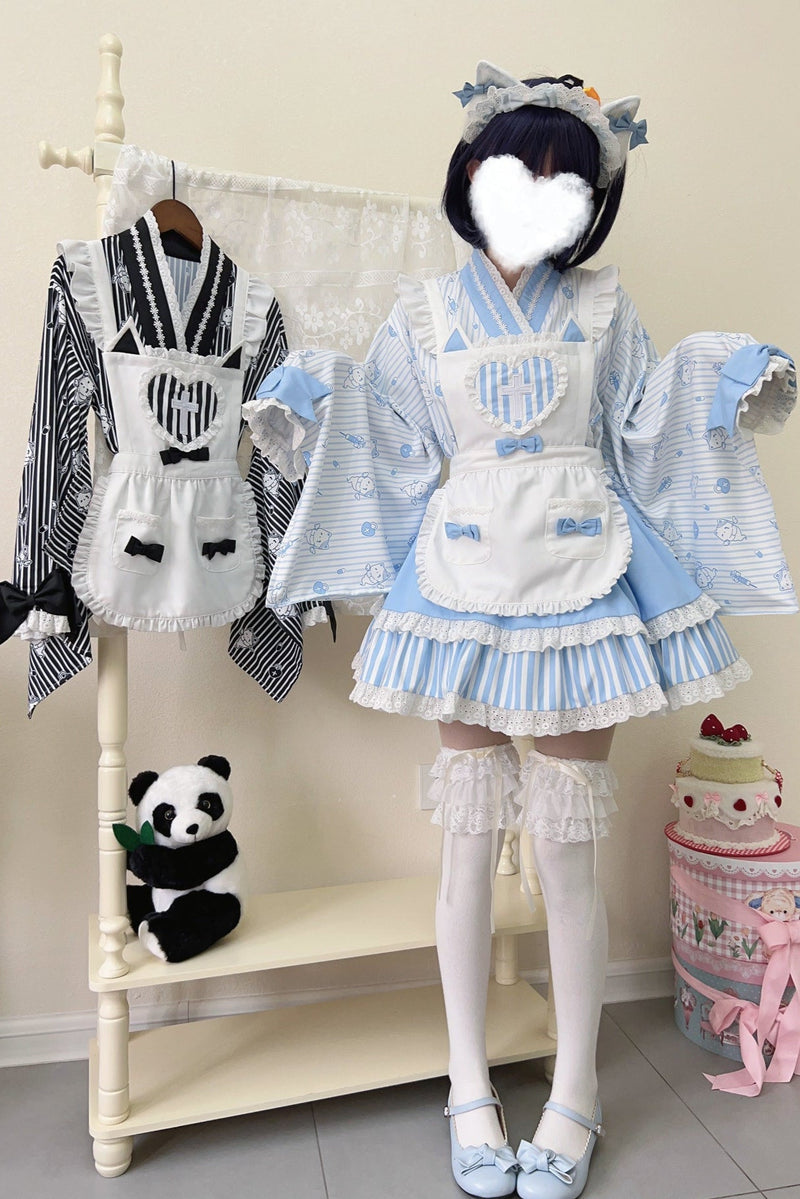 Medical Japanese Style Maid Stripe Lolita