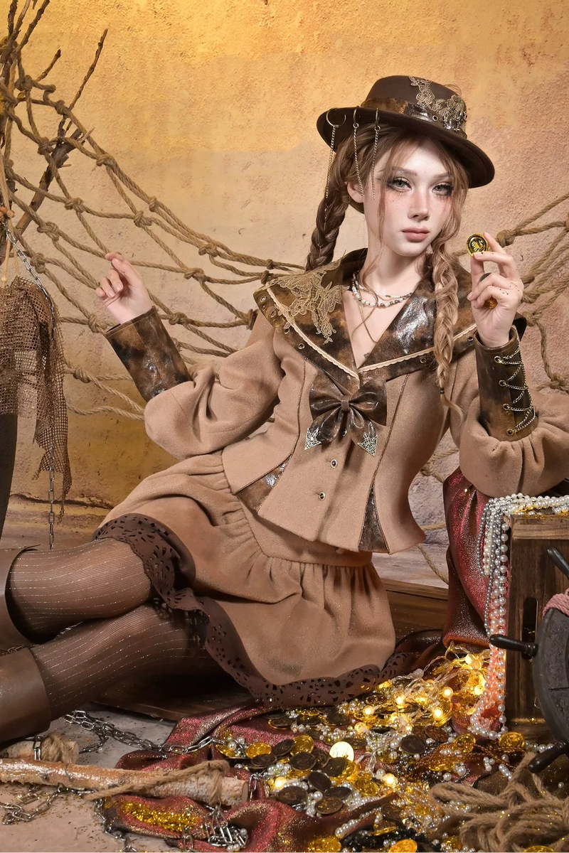 Steampunk Sailor Waist Top + Flare Skirt