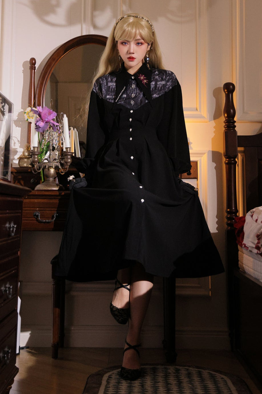 French Long Shirt Dress