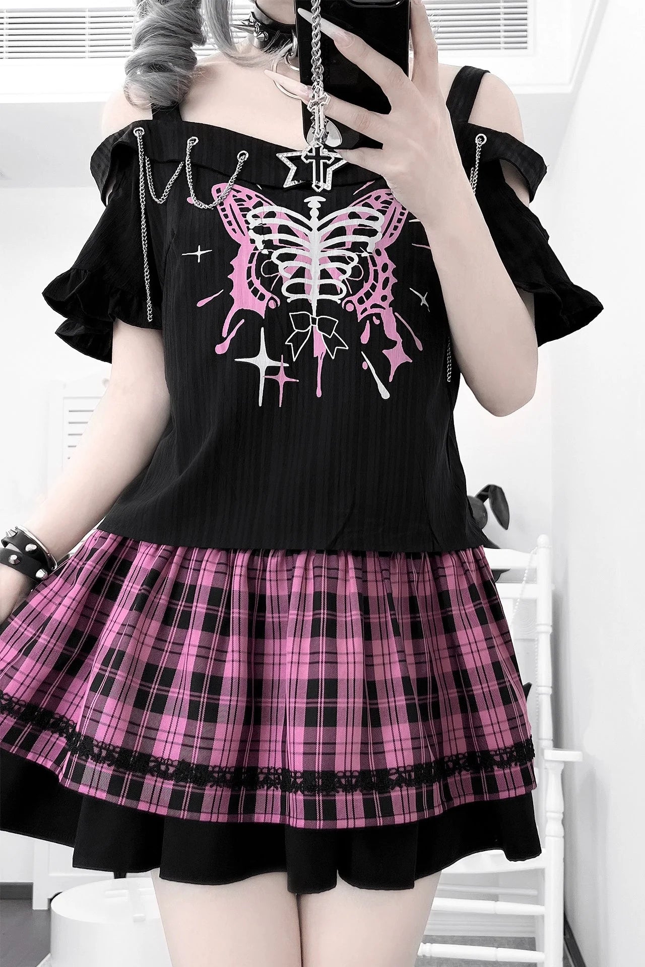 Subculture Sweet Cool Top + Plaid Skirt