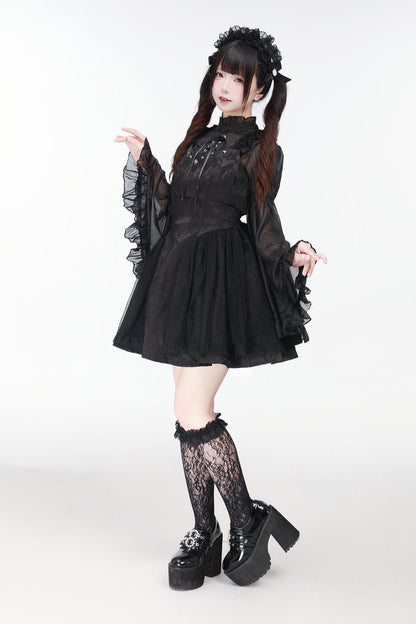 Jirai Bird Suspender Dress + Sheer Sleeve Top