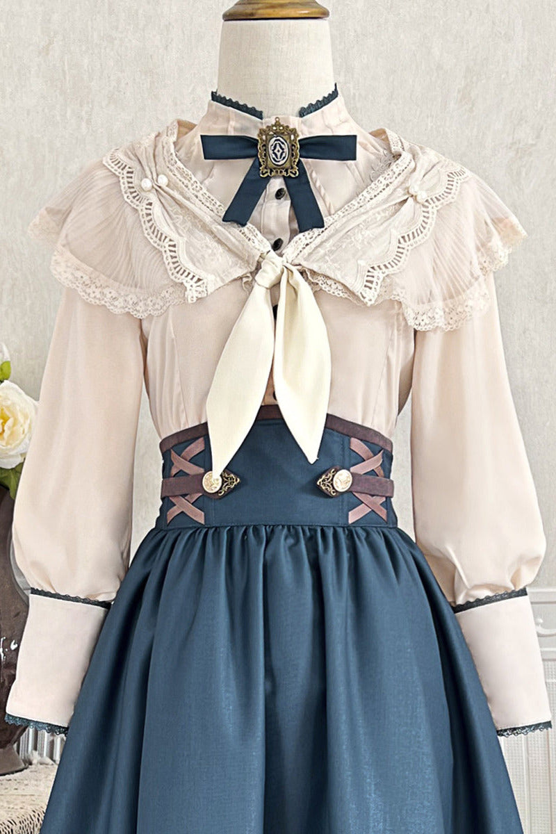 [pre-order] Retro Lolita Classic Blouse Skirt Shawl Suit