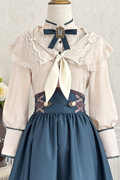 [pre-order] Retro Lolita Classic Blouse Skirt Shawl Suit