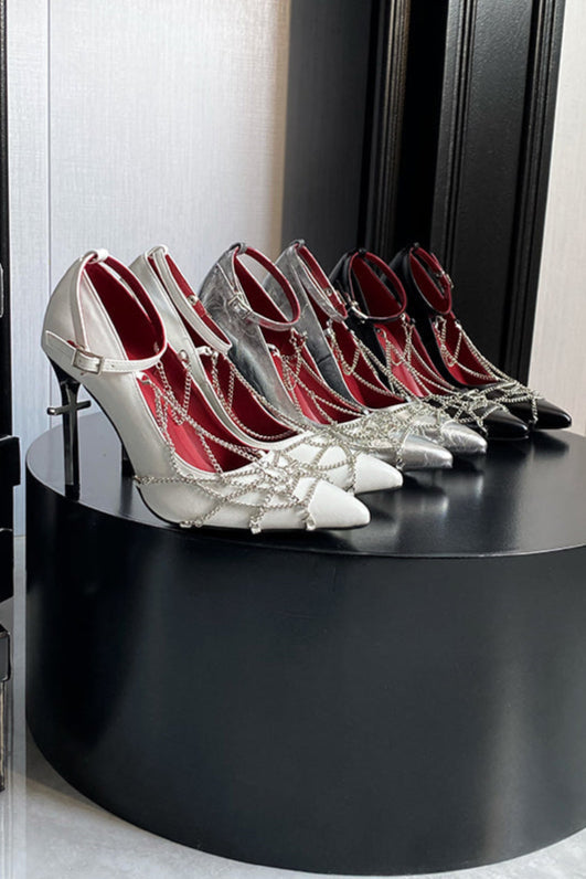 Spider Web Chain High Heels